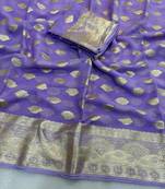 Purple Viscose Georgette Party Wear Saree