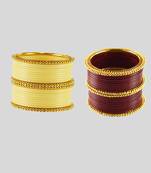 Acrylic-brass multicolor  plain bangle combo