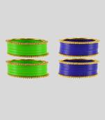 Acrylic-brass multicolor  plain bangle combo
