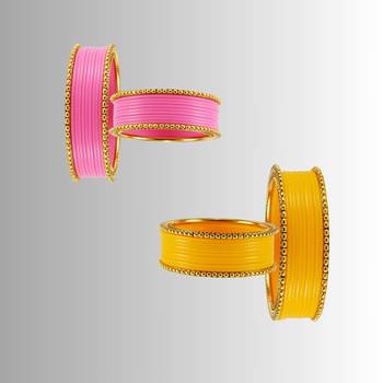 Acrylic-brass multicolor  plain bangle combo 2