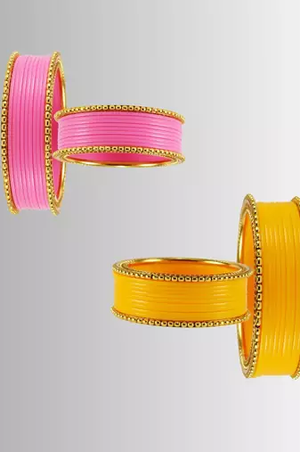 Acrylic-brass multicolor  plain bangle combo