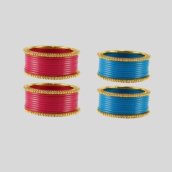 Acrylic-brass multicolor  plain bangle combo 1