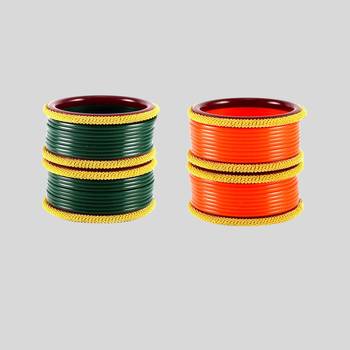 Acrylic multicolor  plain bangle combo 1
