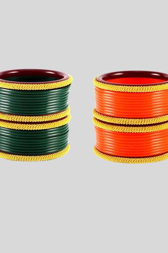 Acrylic multicolor  plain bangle combo