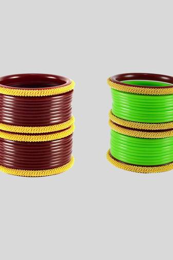 Acrylic multicolor  plain bangle combo
