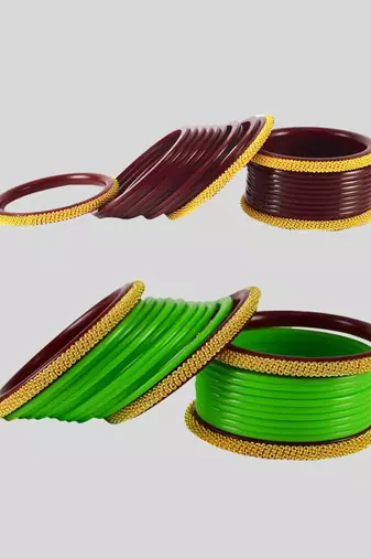 Acrylic multicolor  plain bangle combo