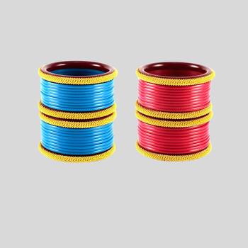 Acrylic multicolor  plain bangle combo 1