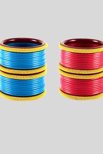 Acrylic multicolor  plain bangle combo