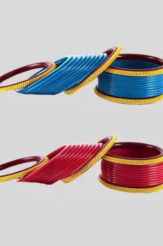Acrylic multicolor  plain bangle combo