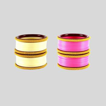 Acrylic multicolor  plain bangle combo 1