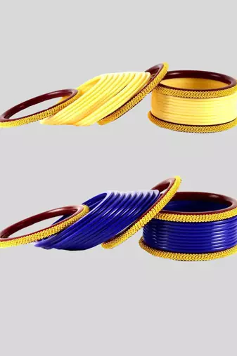 Acrylic multicolor  plain bangle combo