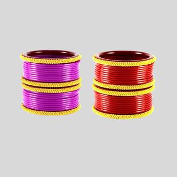 Acrylic multicolor  plain bangle combo 1