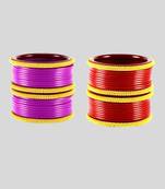 Acrylic multicolor  plain bangle combo