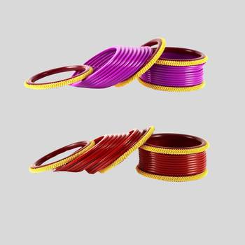 Acrylic multicolor  plain bangle combo 2