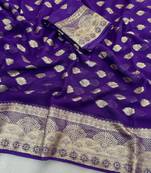  Deep Purple Viscose Georgette Saree