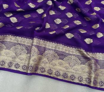  Deep Purple Viscose Georgette Saree 2