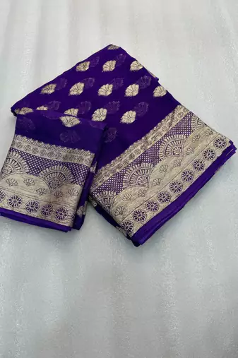  Deep Purple Viscose Georgette Saree