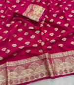 Pink Viscose Georgette Party Wear Saree
