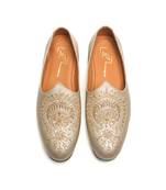 light gold leather finish mojari