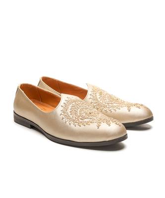 light gold leather finish mojari 3