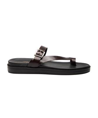 Brown faux leather finish flats 2