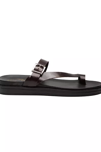 Brown faux leather finish flats