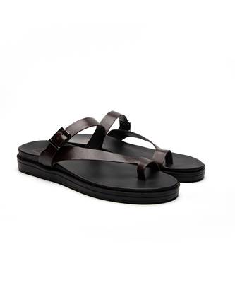 Brown faux leather finish flats 3