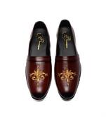 Cherry red leather finish mocassins