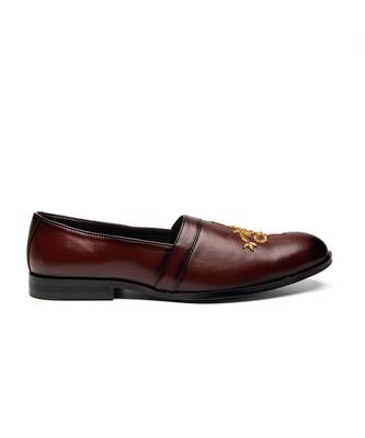 Cherry red leather finish mocassins 2