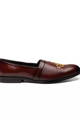 Cherry red leather finish mocassins
