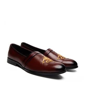 Cherry red leather finish mocassins 3