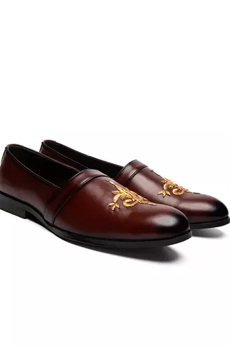 Cherry red leather finish mocassins