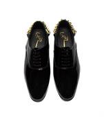 Black patent leather finish formal