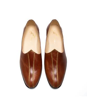 tan napa leather finish mojari 1