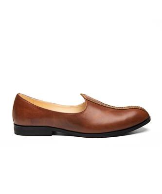 tan napa leather finish mojari 2