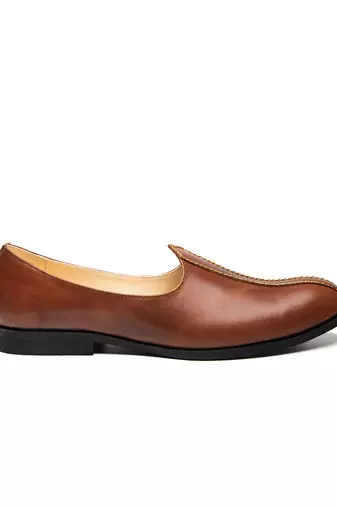 tan napa leather finish mojari