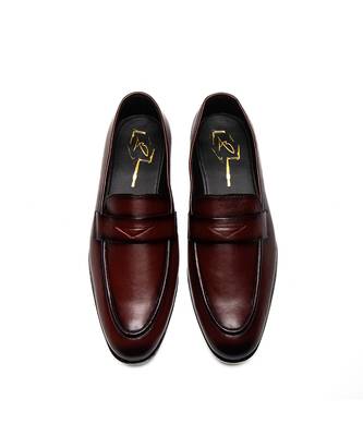Cherry red napa leather finish mocassins 1