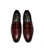 Cherry red napa leather finish mocassins