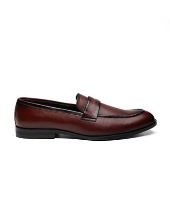 Cherry red napa leather finish mocassins 2