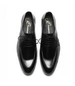 Black napa leather finish formal
