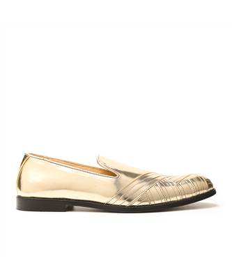 Gold napa leather finish mocassins 2