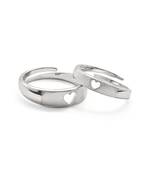 Sterling silver better half couple rings