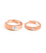 Rose gold modern love couple rings