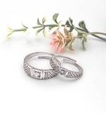 Sterling silver embrace couple rings