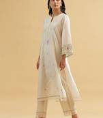 Embroidered Cotton Kurta and Pant Set