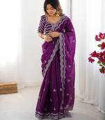 Purple Designer Party wear Saree