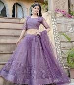 LAVENDER SOFT NET LEHENGA CHOLI WITH DUPATTA