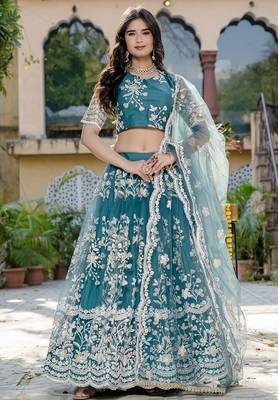 RAMA SOFT NET LEHENGA CHOLI WITH DUPATTA 1