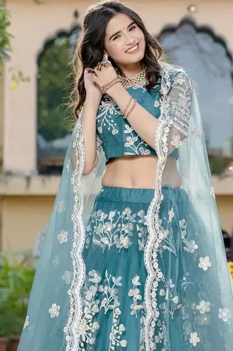 RAMA SOFT NET LEHENGA CHOLI WITH DUPATTA