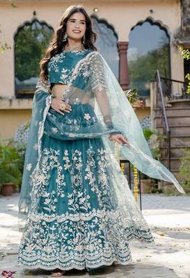 RAMA SOFT NET LEHENGA CHOLI WITH DUPATTA 3